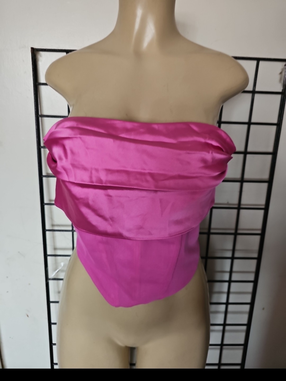 Sincerely Jules Strapless Fuchsia Satin Bustier Bodysuit